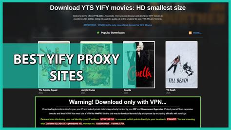 YIFY Proxy List 2024 [Working YTS Proxy Sites